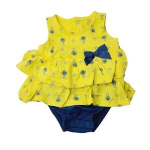 Baby Girls Romper Just One You by Carter’s 3 Months Yellow Blue